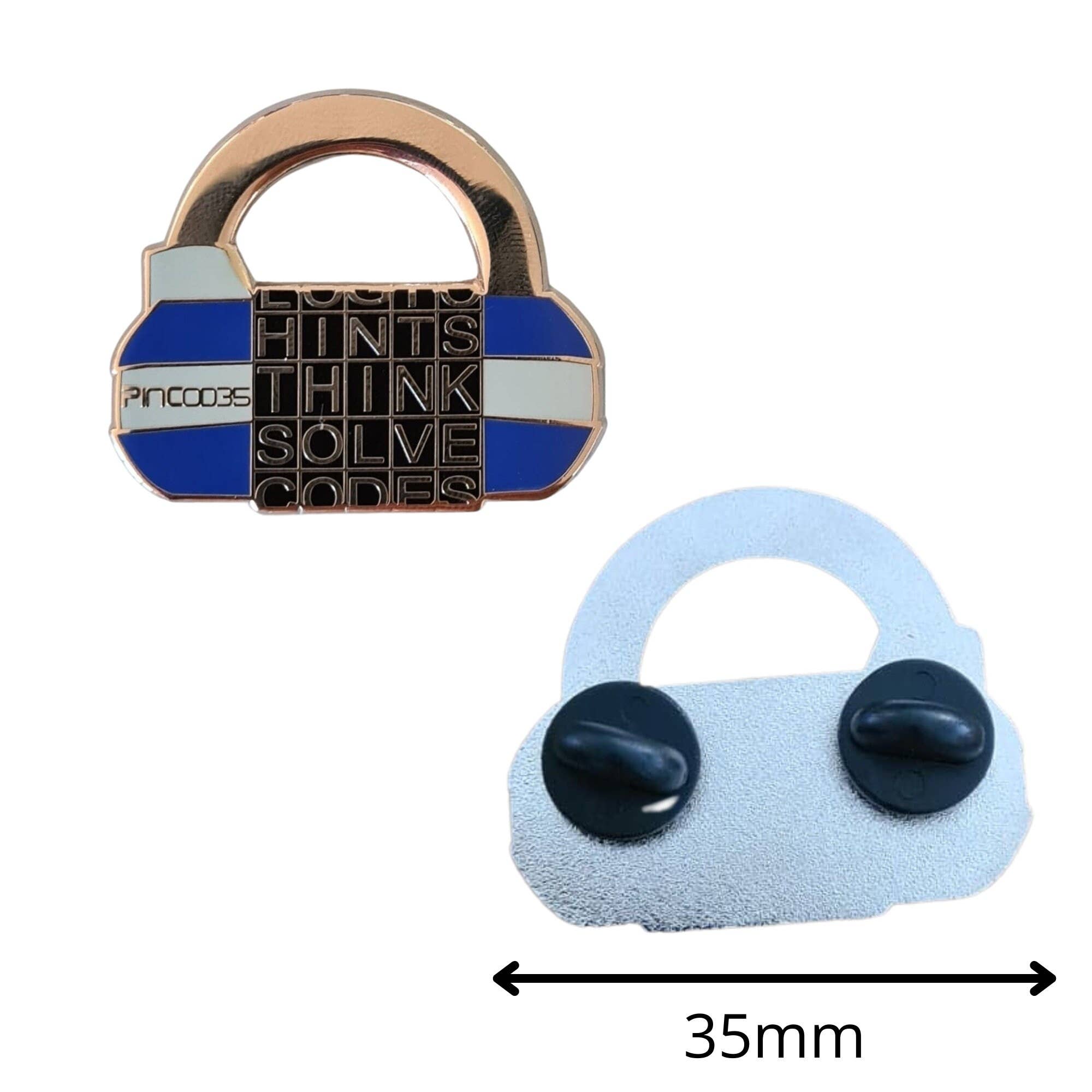 Pincodes - Venta al por mayor Botón/prendedor - Alfiler esmaltado duro con forma de candado con cinco letras, alfiler para sala de escape2