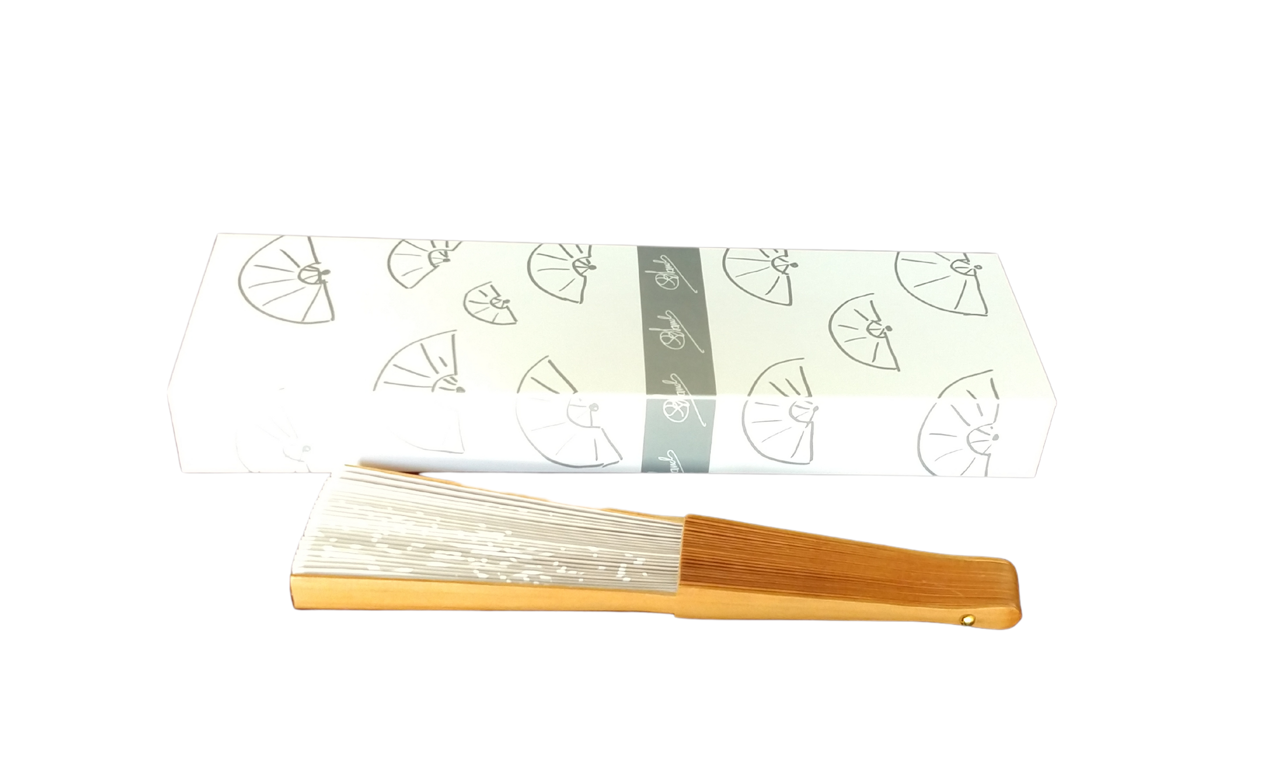 CONCHA BLANCH - Venta al por mayor Ventilador plegable de mano - Abanico blanco de seda natural pintado a mano para novia4