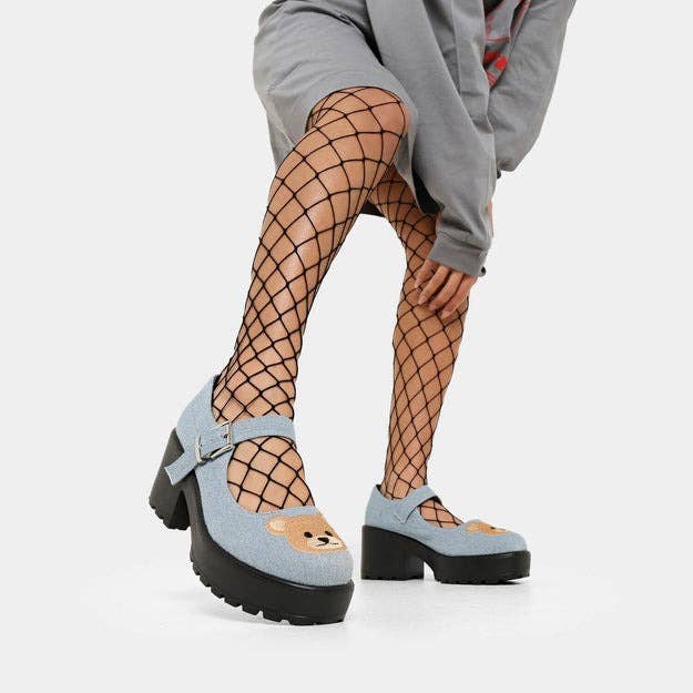 Blue Tira Mary Janes 'Yogi Bear Edition' for wholesale on Faire2