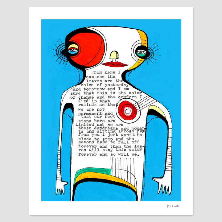 Love Poem Heart Unique Modern Art Print Abstract Type Kind for wholesale by Keemo Gallery