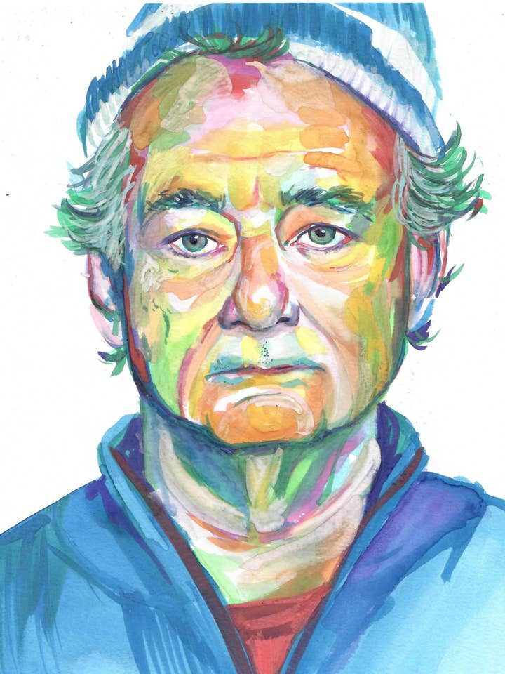 Impression à l'aquarelle de Bill Murray pour la vente par Rebecca Holopter
