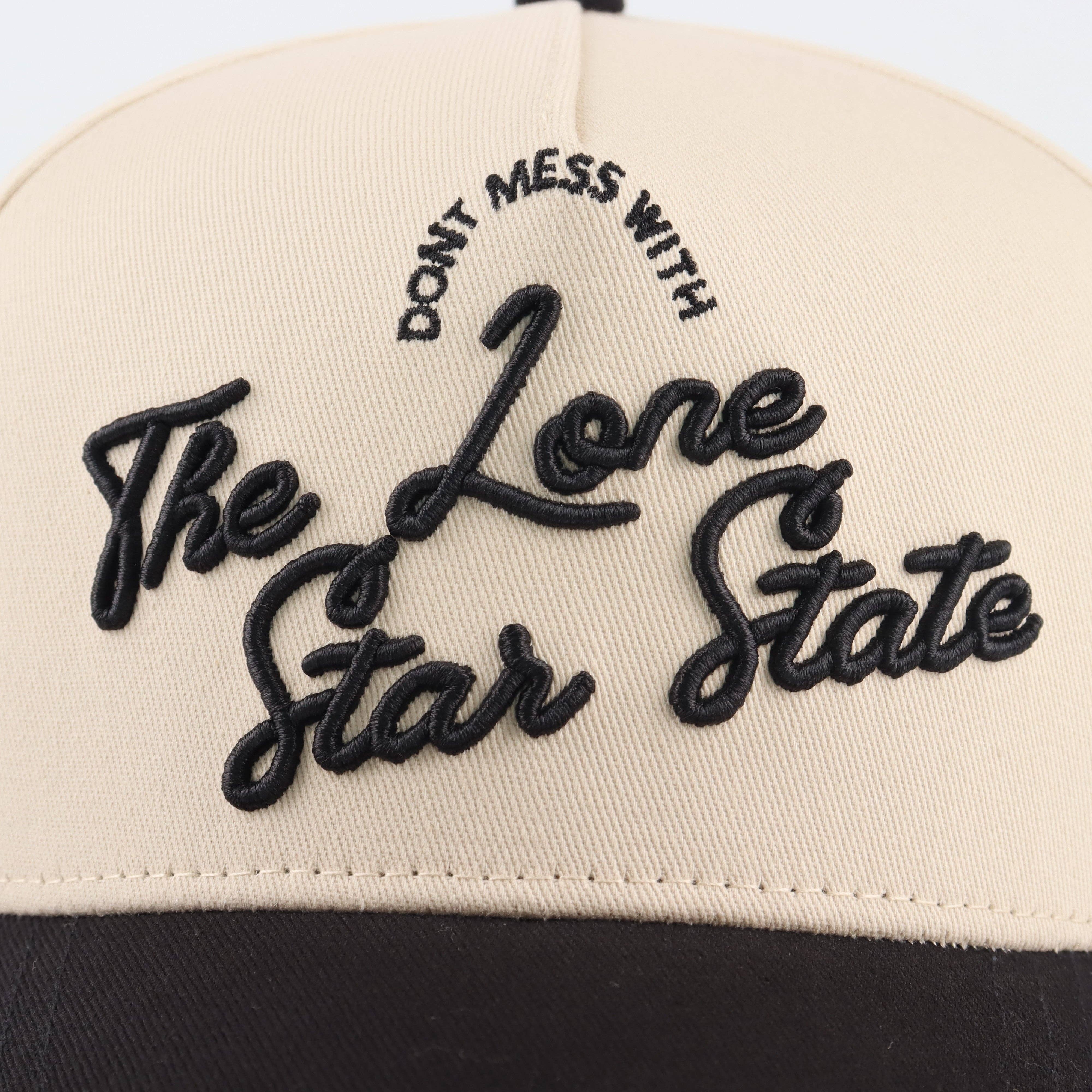 Beige Black The "Lone Star" Script Hat for wholesale on Faire4