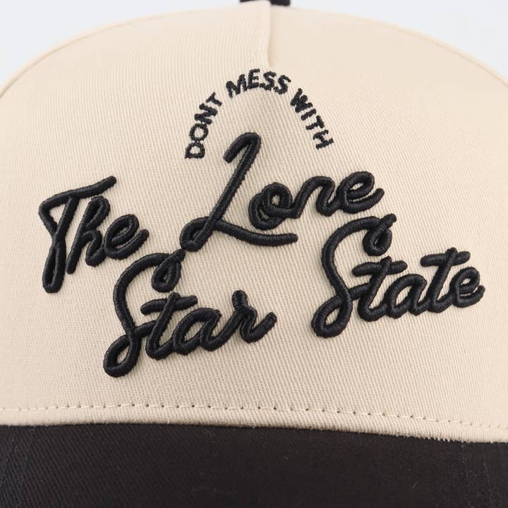 Beige Black The "Lone Star" Script Hat for wholesale on Faire4