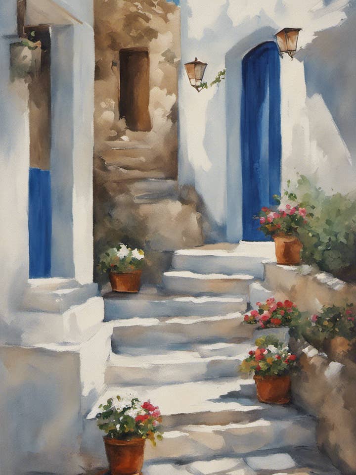 A View of Greek Architecture Oil Painting II for wholesale by Keep Calm Collection