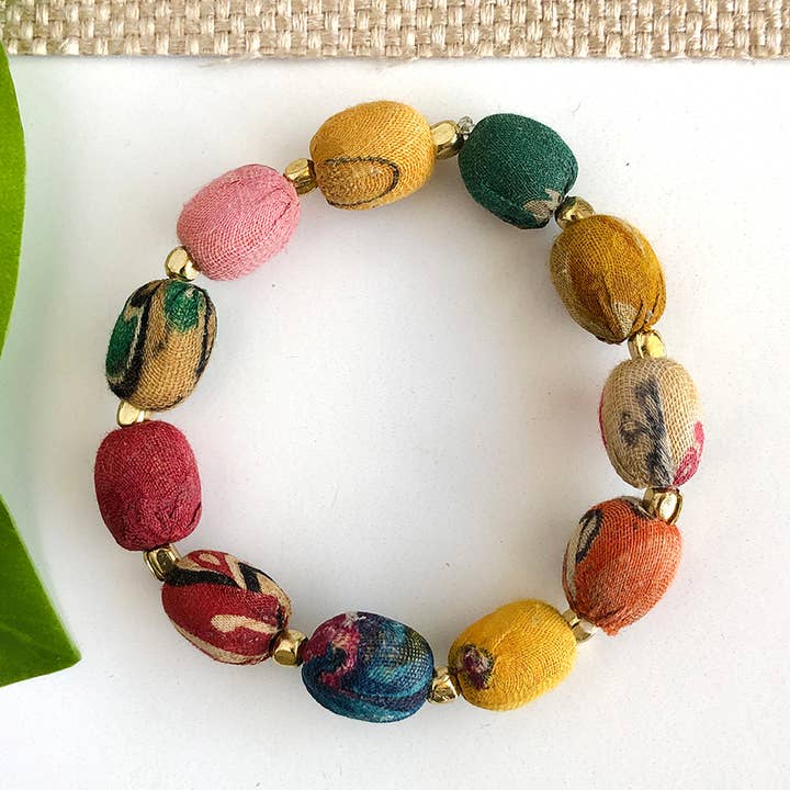 WorldFinds - Wholesale Beaded Bracelet - Kantha Oval Beaded Bracelet0