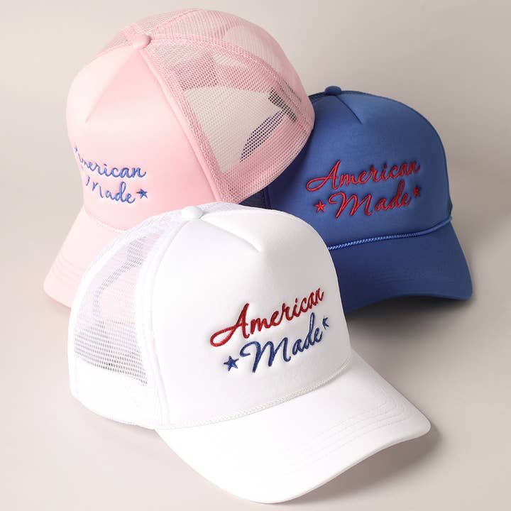 American Made Embroidery Mesh Back Trucker Hat for wholesale by Fashion City