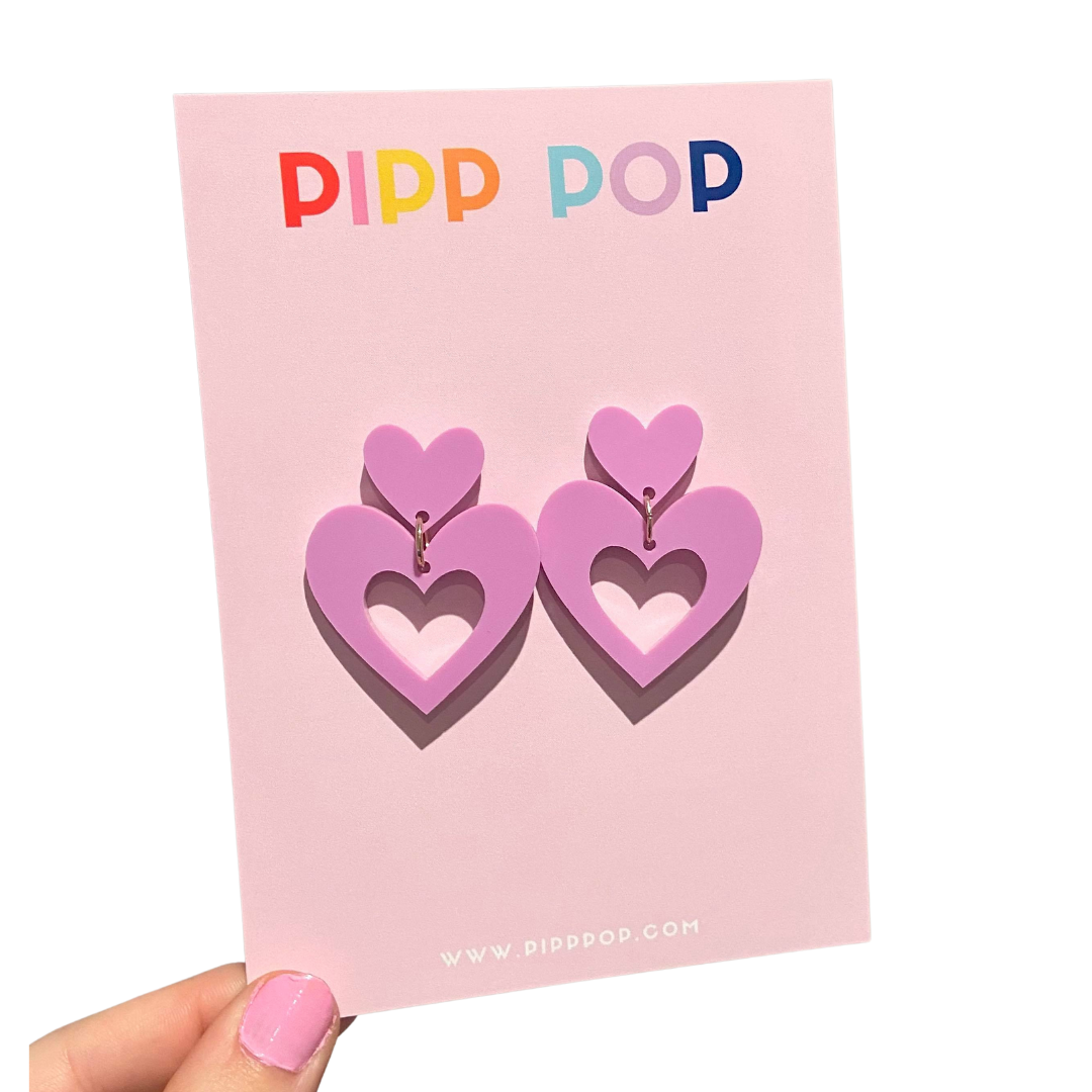 Pipp Pop - Wholesale Dangle Earrings - Big Love Dangles - 14 Colours Available6