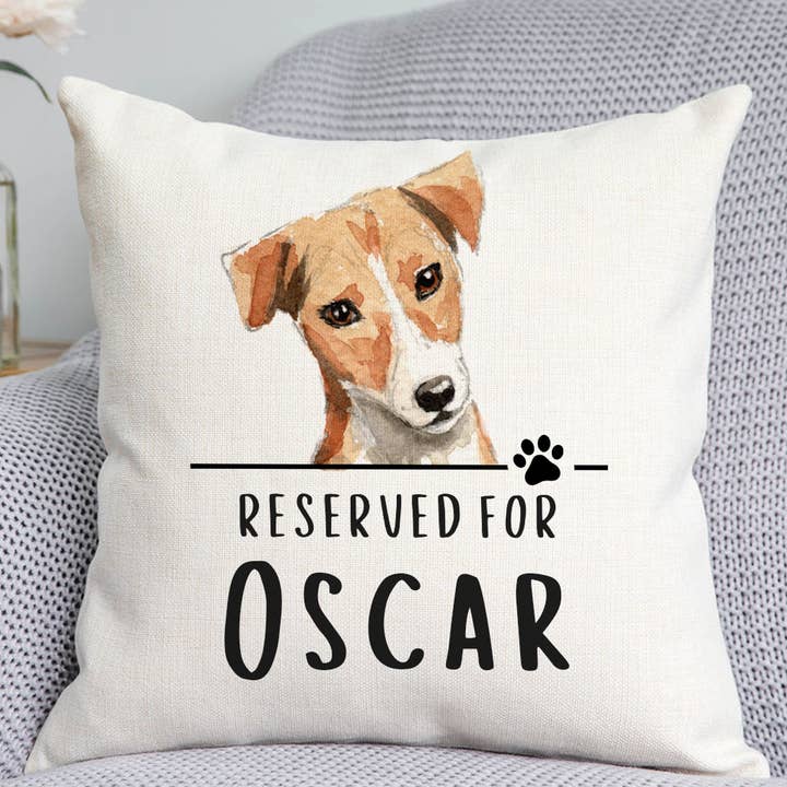 Jack Russell Reserved For Dog Cushion for wholesale by DoodlecardsBoutique