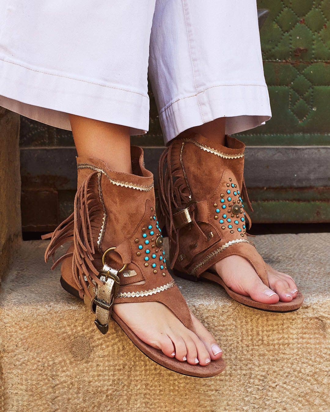 SWEET MAGIC MODA Y COMPLEMENTOS – Großhandel Sandalen – Damen – BOHO-CHIC-FRANSEN-SANDALE