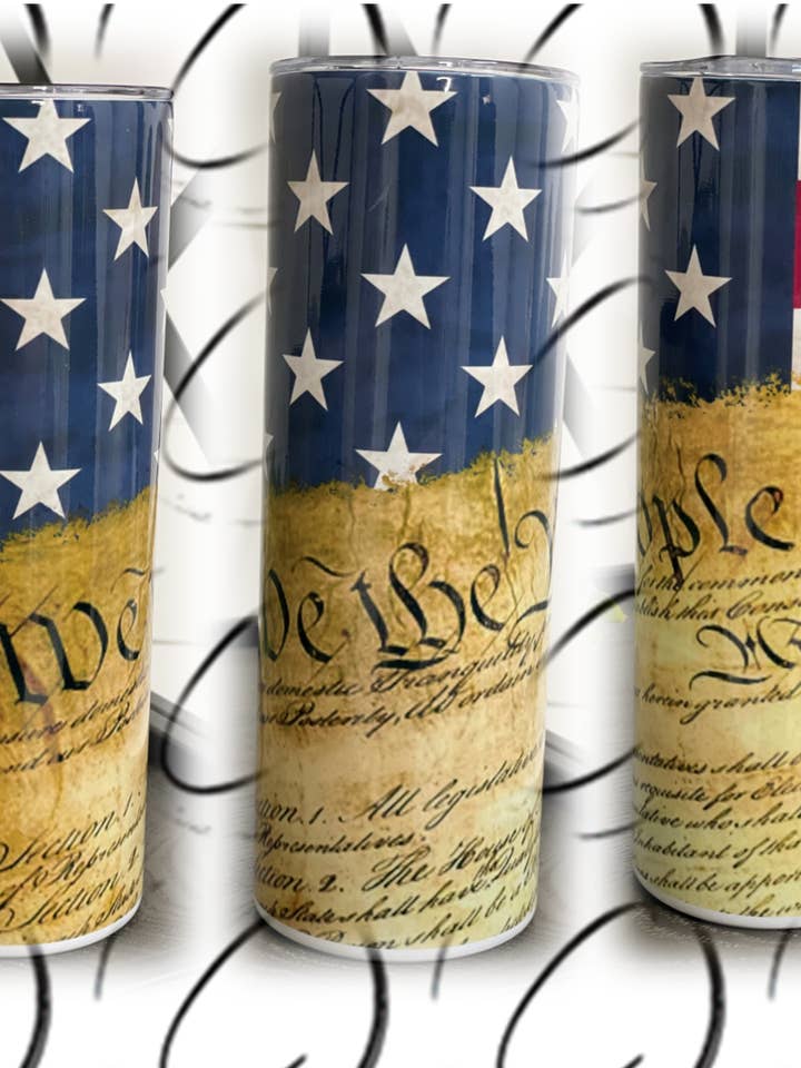 We The People 20oz Skinny Tumbler for wholesale by CMD Wholesale