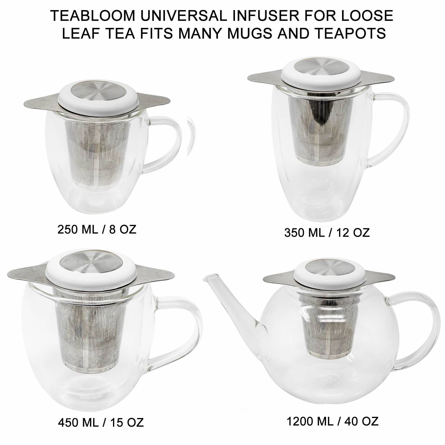 Teabloom - Wholesale Tea Strainer/Infuser - Teabloom Universal Tea Infuser with Multi-Functional Lid1