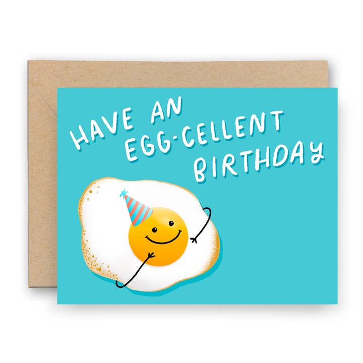 Have An Egg-cellent Birthday Card for wholesale by Finch and Flourish Paper Goods