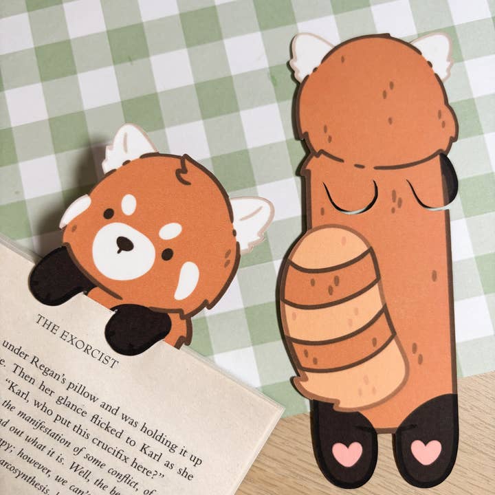 Red Panda Peeking Bookmark for wholesale by izzoo