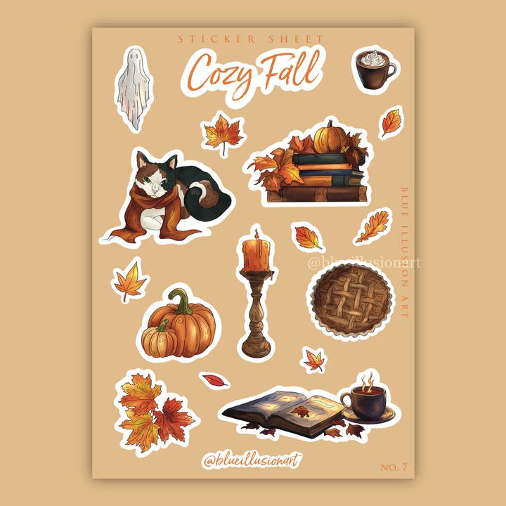 Hyggelig Efterår | Klistermærkeark NR. 7 for engroshandel hos Blue Illusion Art