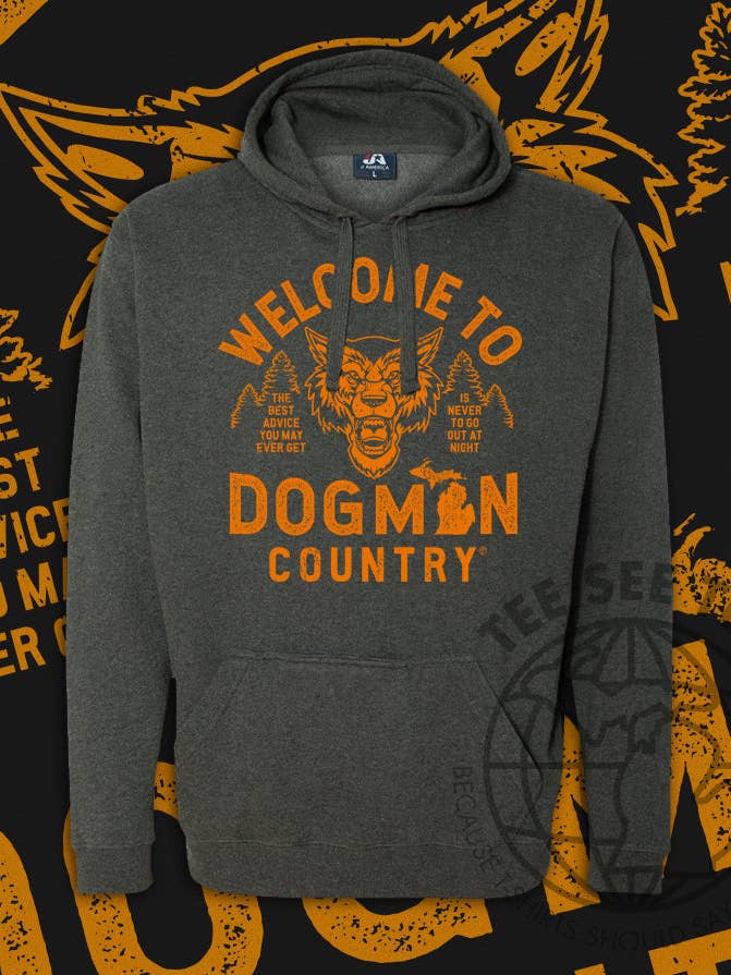 The Legend of the Michigan Dogman™ Official Hoodie for wholesale by Idea Farm LLC