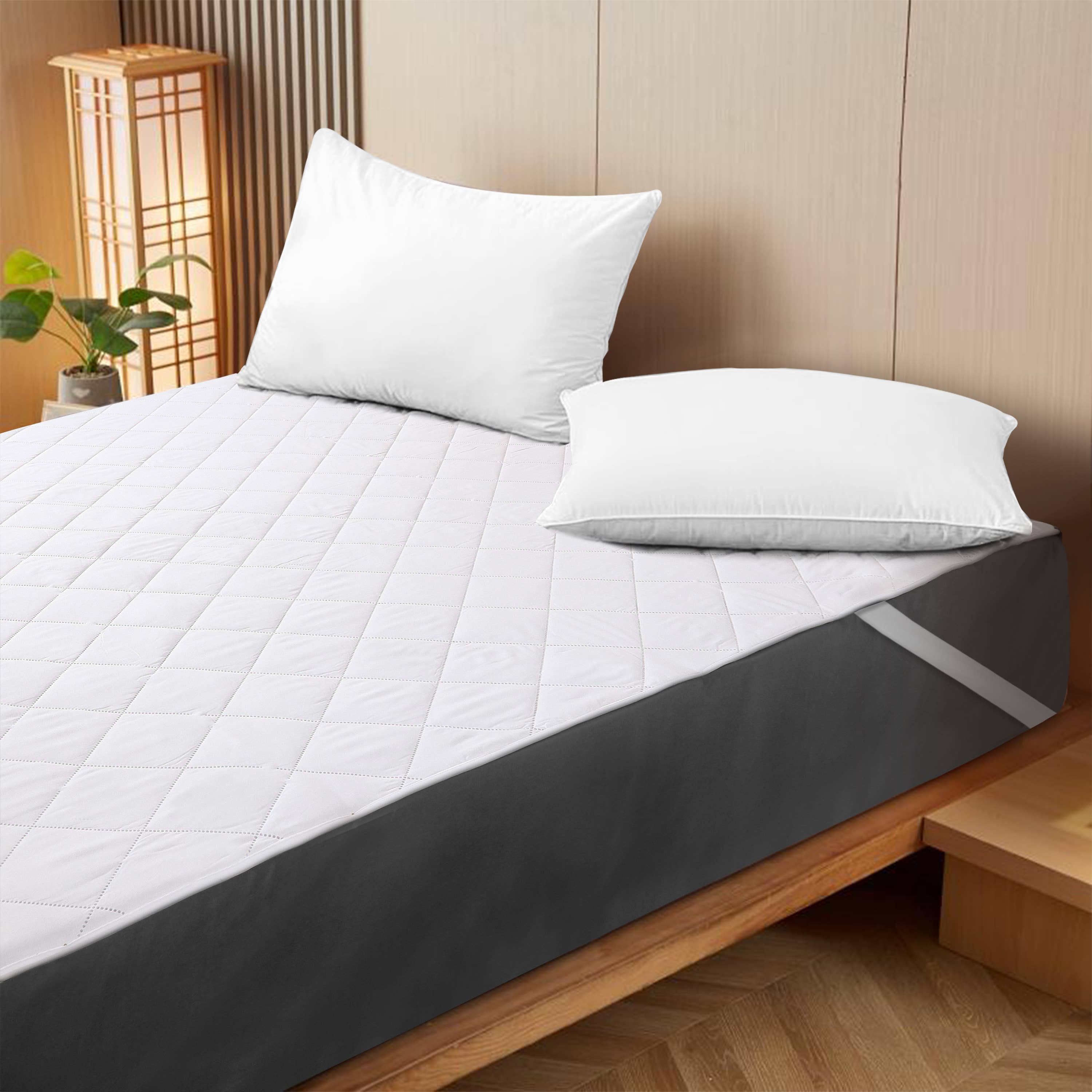 White WaterProof Mattress Protector Microfiber with Elastic Strap  for wholesale on Faire3