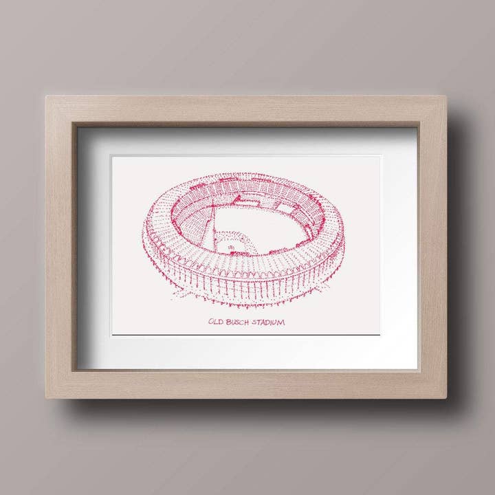 Old Busch Stadium - Cardenales de San Luis - Dibujo Stipple para venta al por mayor de Designs By Patterson