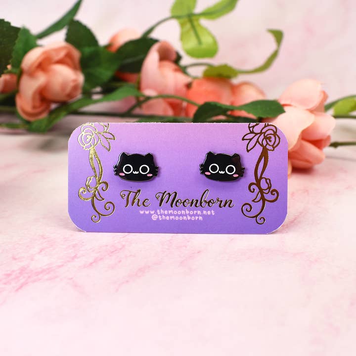 The Moonborn - Wholesale Stud/Post Earrings - Cats! Stud Earrings4