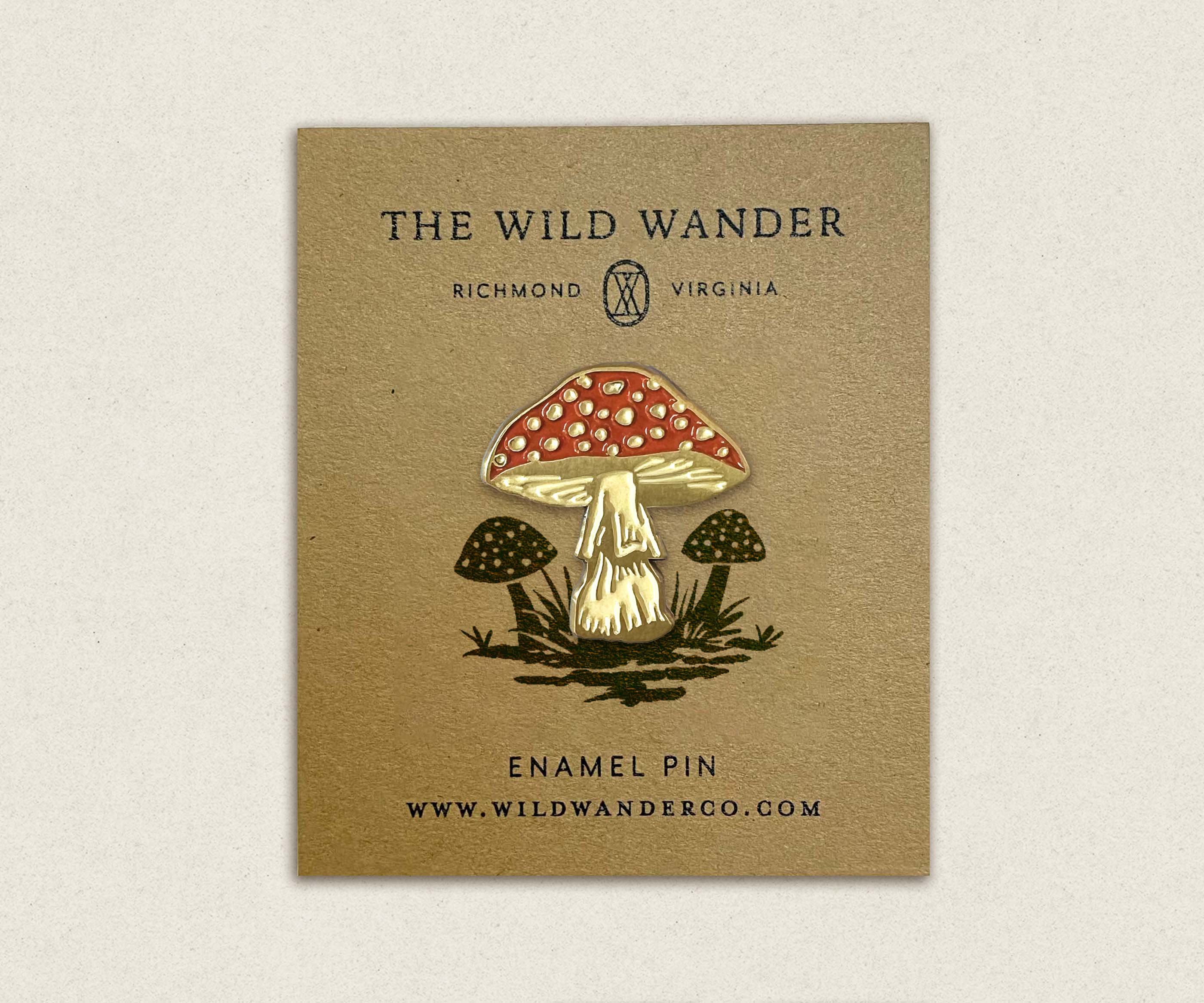 The Wild Wander - Wholesale Lapel Pin/Button - Red Mushroom Enamel Pin0