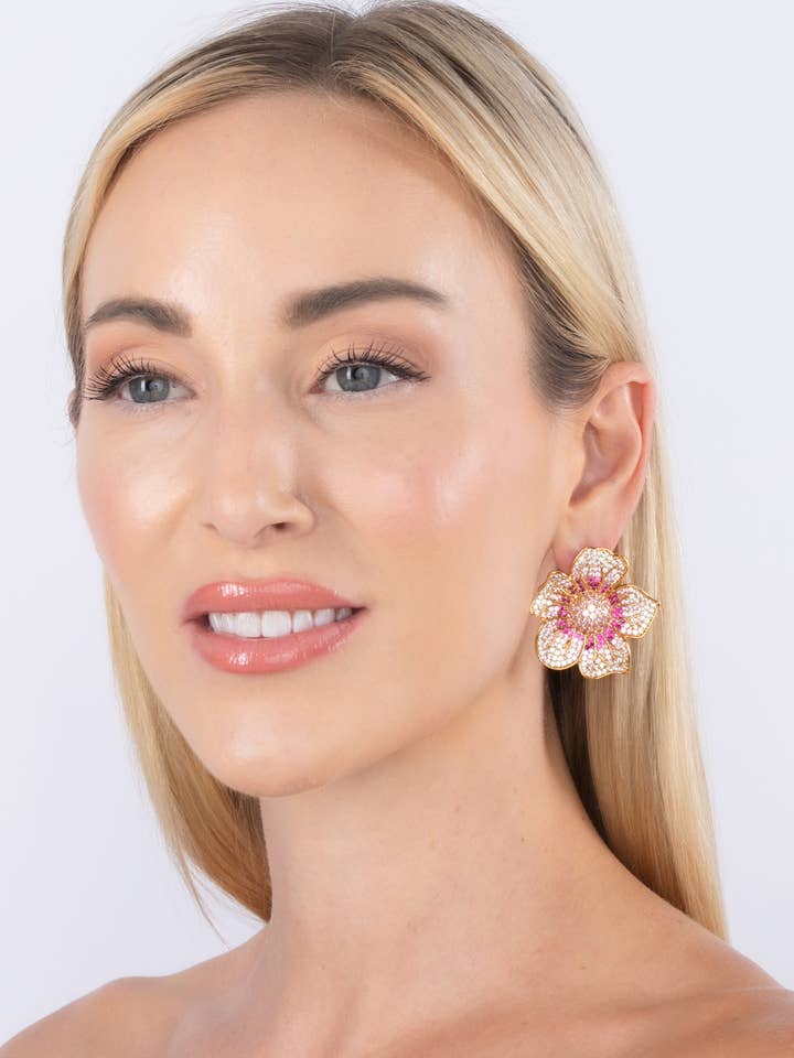 Evelyn CZ Stud Earrings for wholesale by Eye Candy Los Angeles
