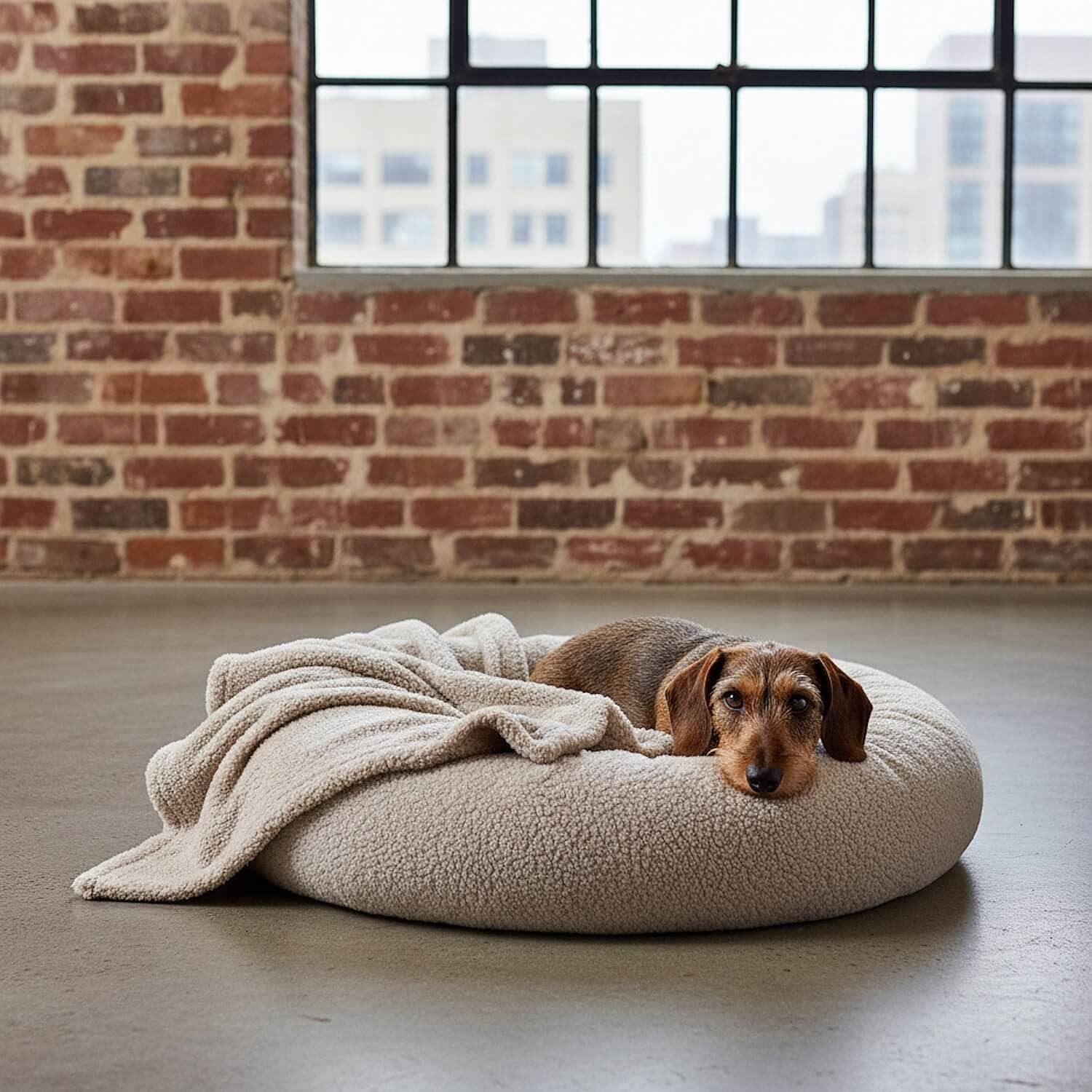 DOGS in the CITY® - Wholesale Pet Bed - Dog - Loop Paddy Gravel Dog Cushion Donut Cuddly Nest4