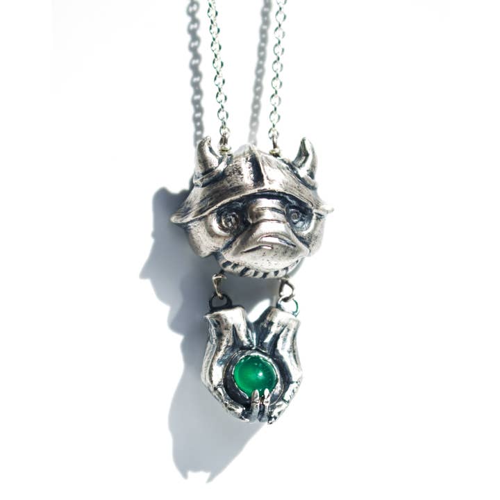 Silver Green Onyx May Your Cup Runneth Over Necklace for wholesale by Creature's Virtue