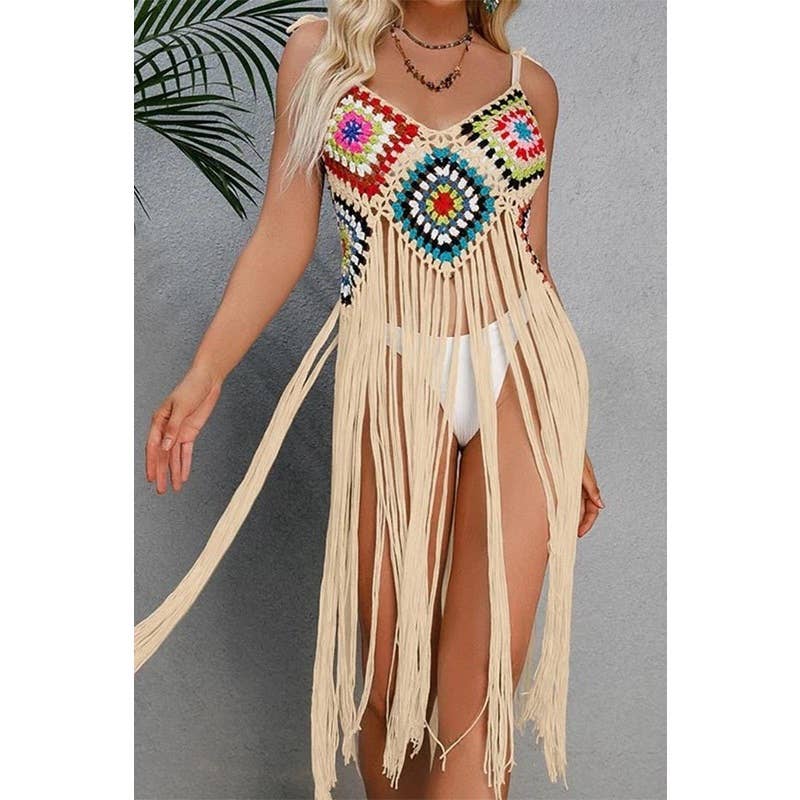 Paperdoll – Engroshandel Strandbadekåbe – Dame – HÆKLET BIKINI Boho Cover Up 1