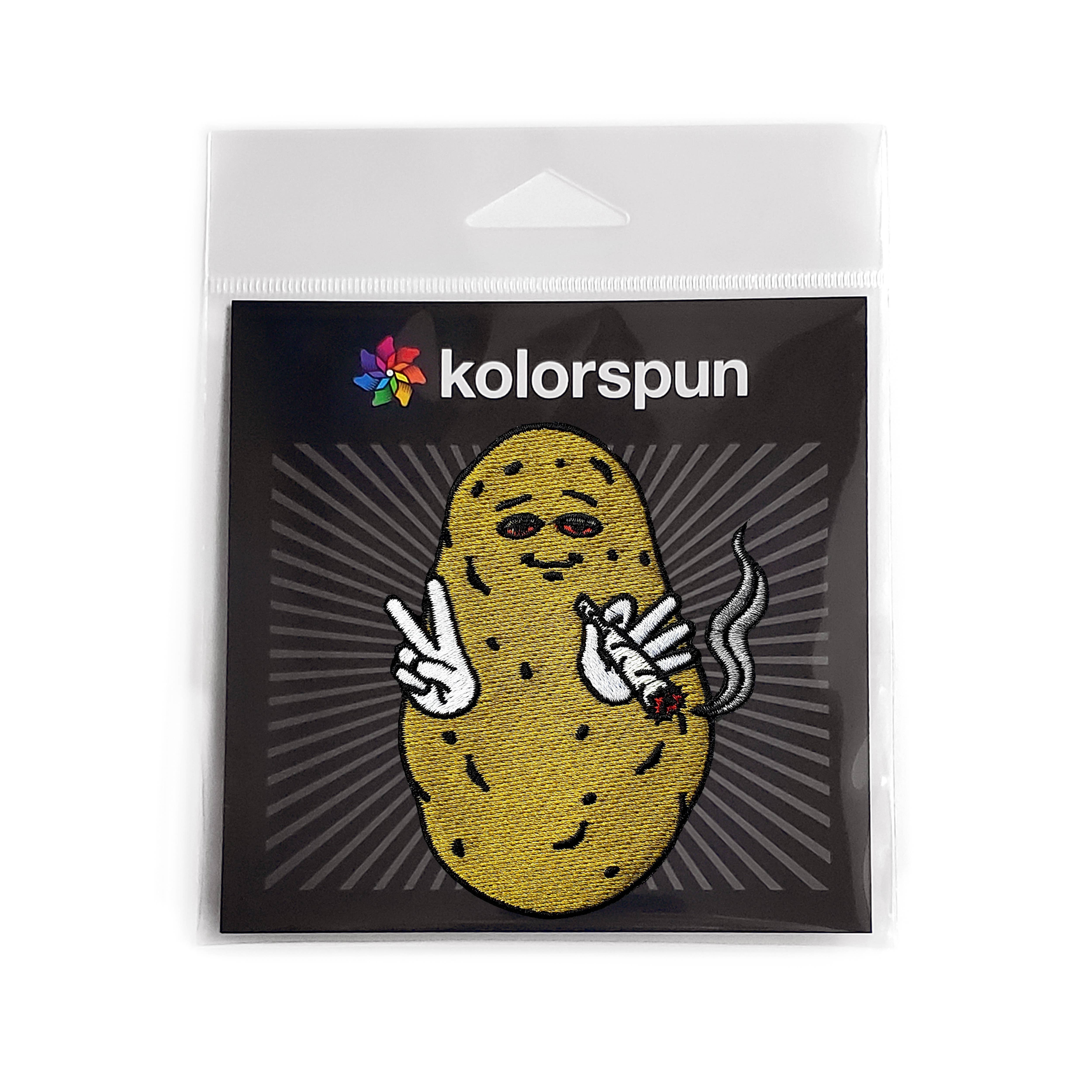 Kolorspun Pins - Wholesale Patch - Baked Potato Weed Patch - Embroidered Iron on Patch3