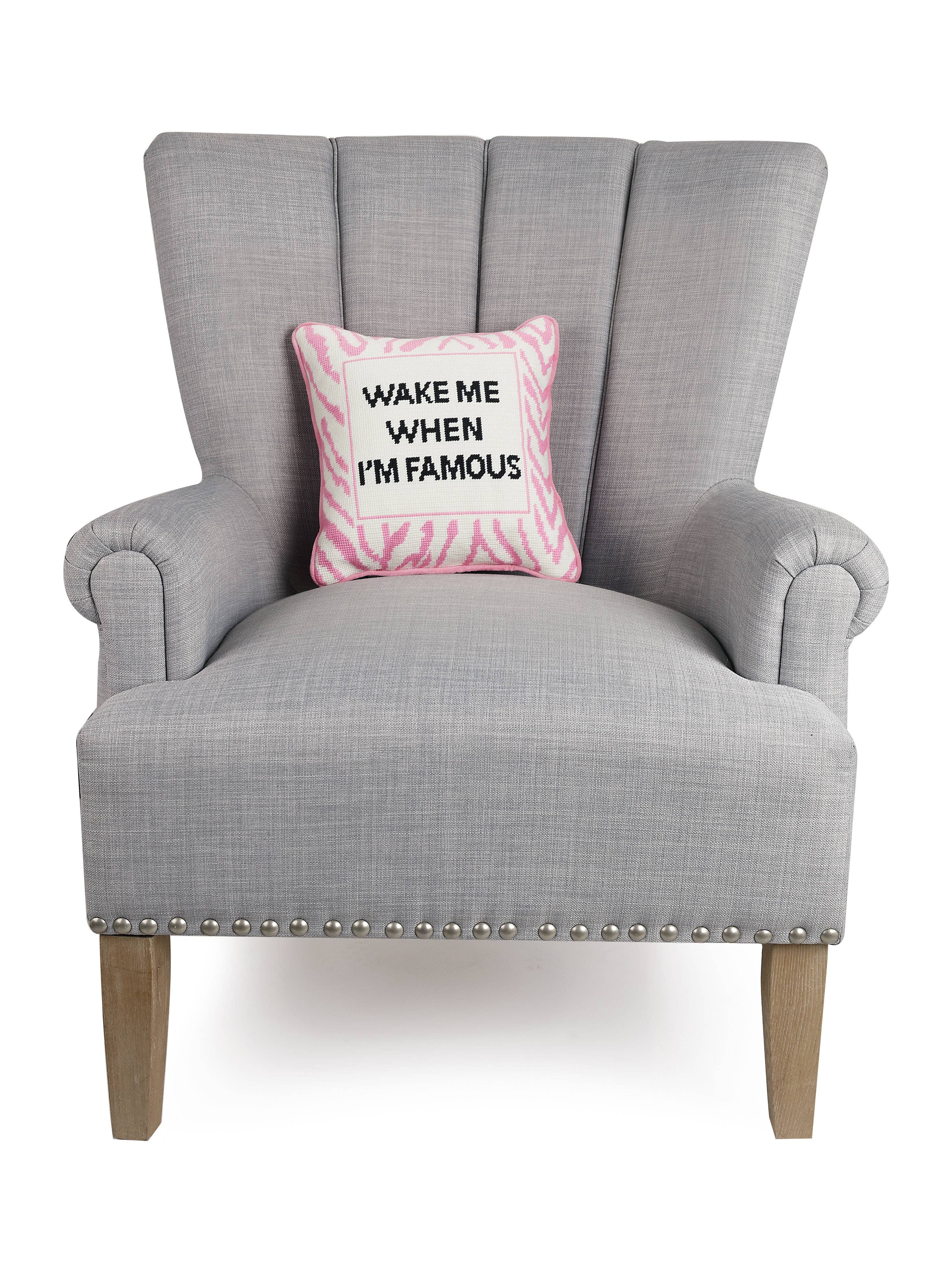 Peking Handicraft - Wholesale Throw/Decorative Pillow - Wake When Famous Embroidered Pillow2