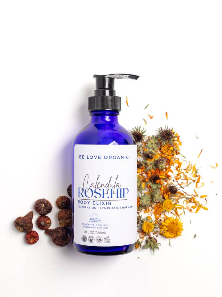 Calendula + Rosehip Bath + Body Oil for wholesale by BE LOVE ORGANIC SKINCARE