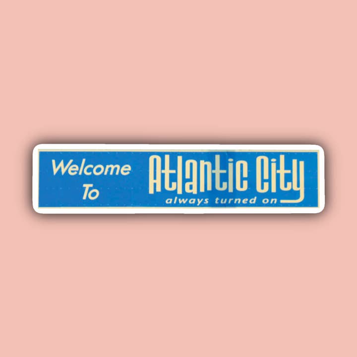 Atlantic City New Jersey Welcome Sign - 3" Sticker for wholesale by Delmarva Stickers