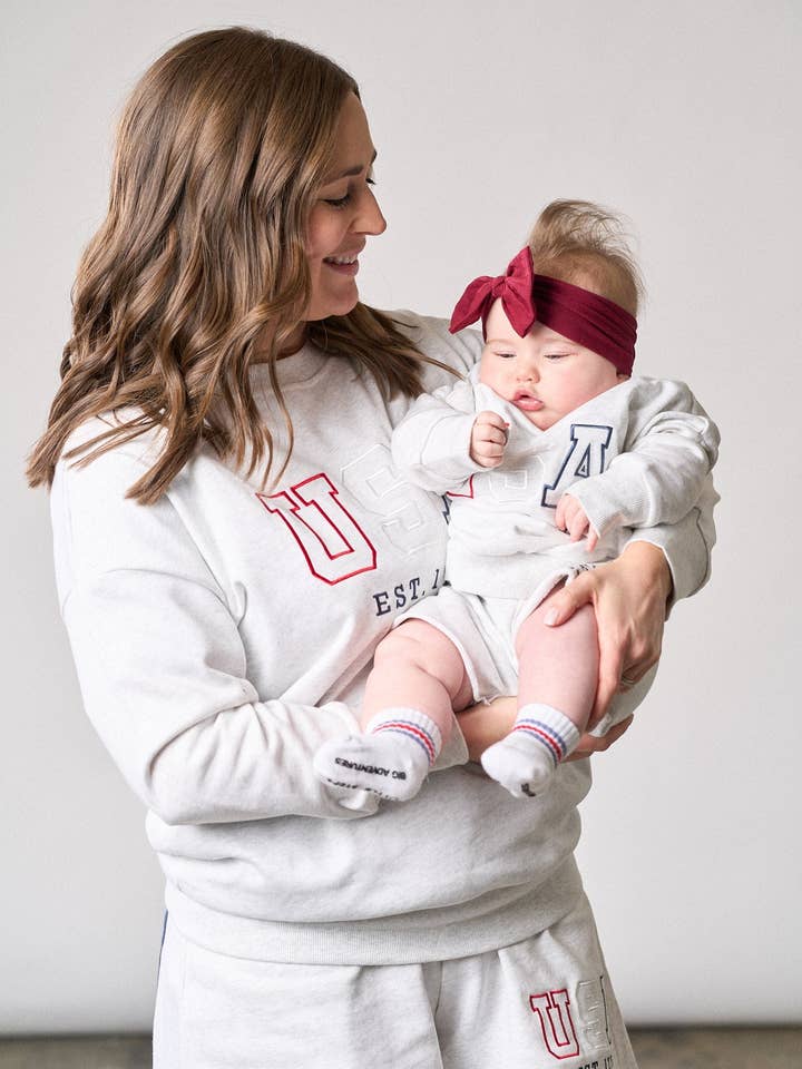 Little Bipsy - Wholesale Sweatshirt - Unisex - Adult USA Lightweight Crewneck - Heather Grey