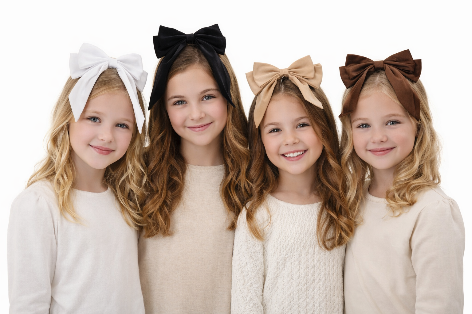 Kids4trendy - Wholesale Hair Bow - Women's - Large velvet hair bow set of 4 pieces1