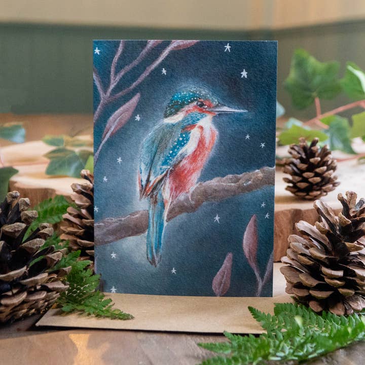 Kingfisher | Woodland Animal Greeting Card for wholesale by Zoë Rose