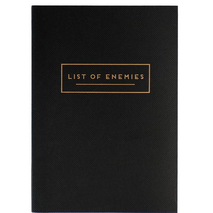 Alice Scott 'List of Enemies' A6 Flexbound Notebook for wholesale by Portico Designs