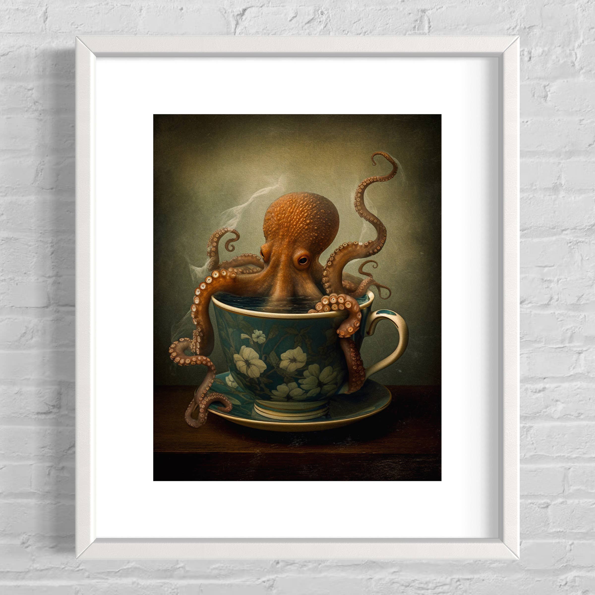 Salty Alyce - Wholesale Art Print - Octopus In A Tea Cup Wall Decor EB1282