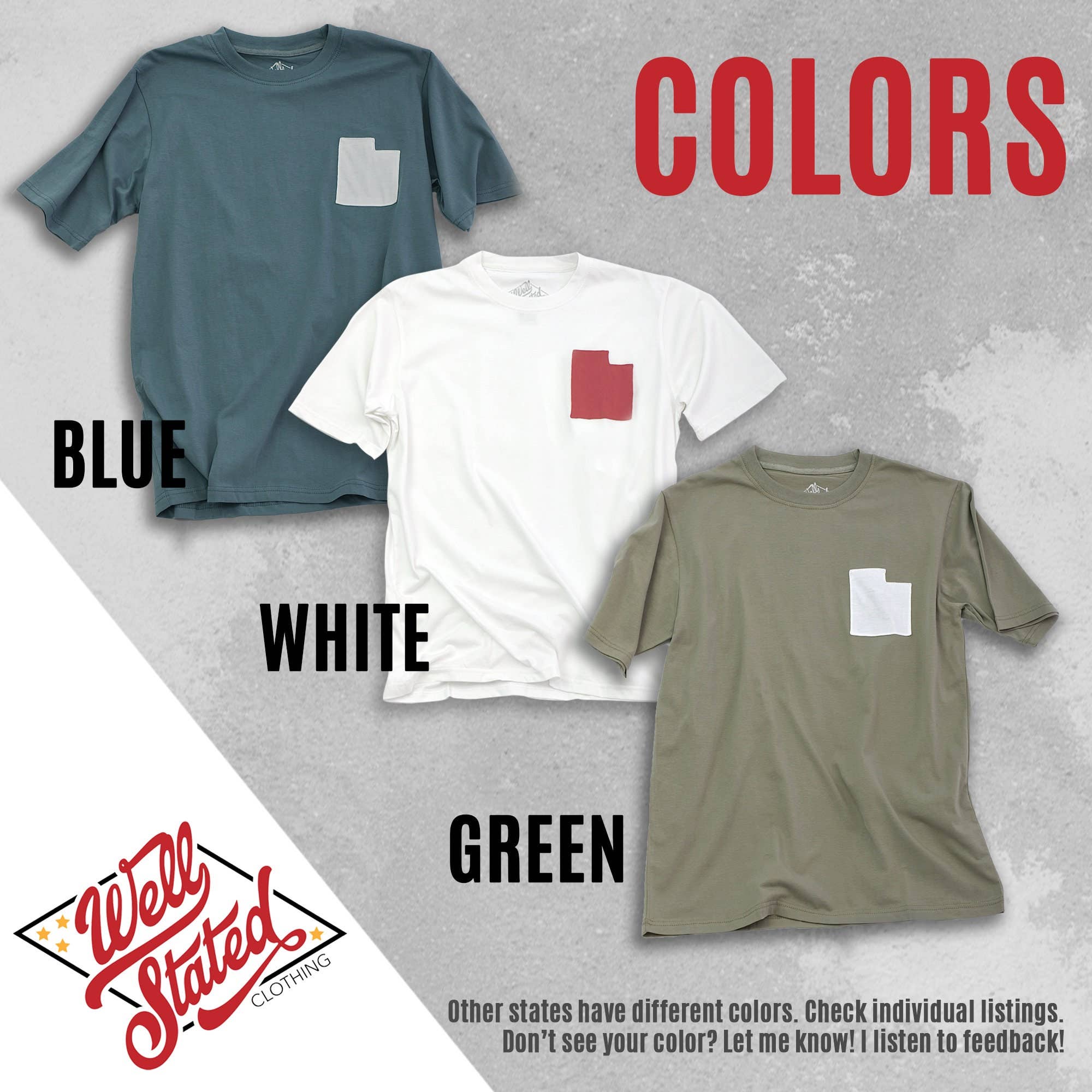 TRR Designs - Wholesale T-Shirt - Unisex - Simple Blank T-Shirt with Functional, Utah-Shaped Pocket0