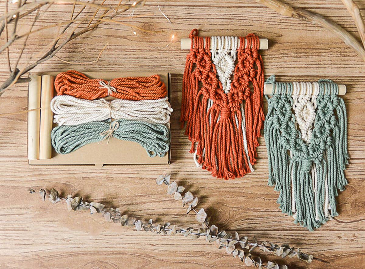 BeanDaikon - Vendita all'ingrosso Kit per lavoretti fai da te - Kit artigianale da appendere a parete in mini macramè K178