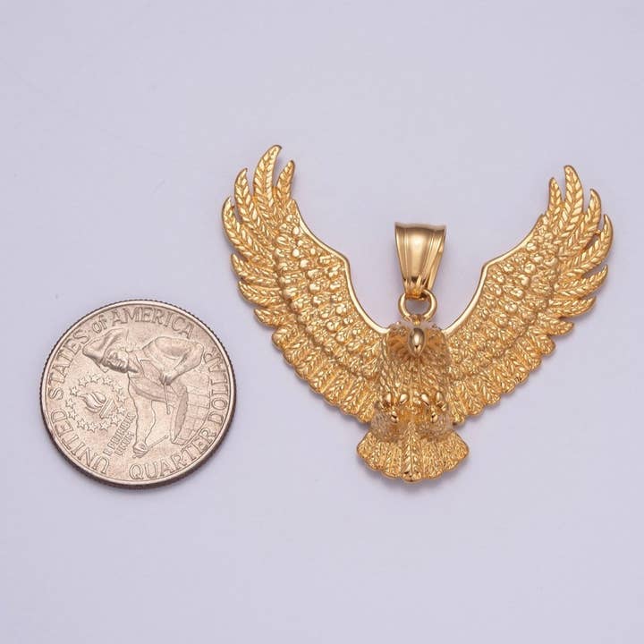 Gold / Antique Silver Eagle Necklace Pendant for wholesale on Faire3