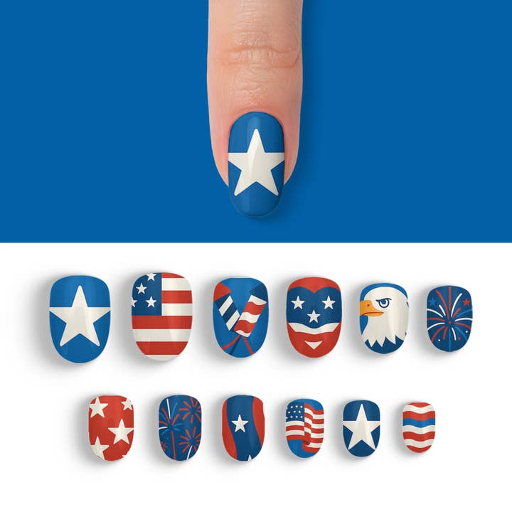 FYNE BODY - Wholesale Press-on/fake nails - Retro Drip 4th of July Press-On Nails65