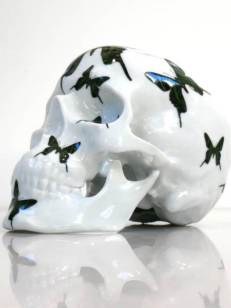 Caveira com Borboletas Verdes por NoOn por atacado de K.Olin Tribu