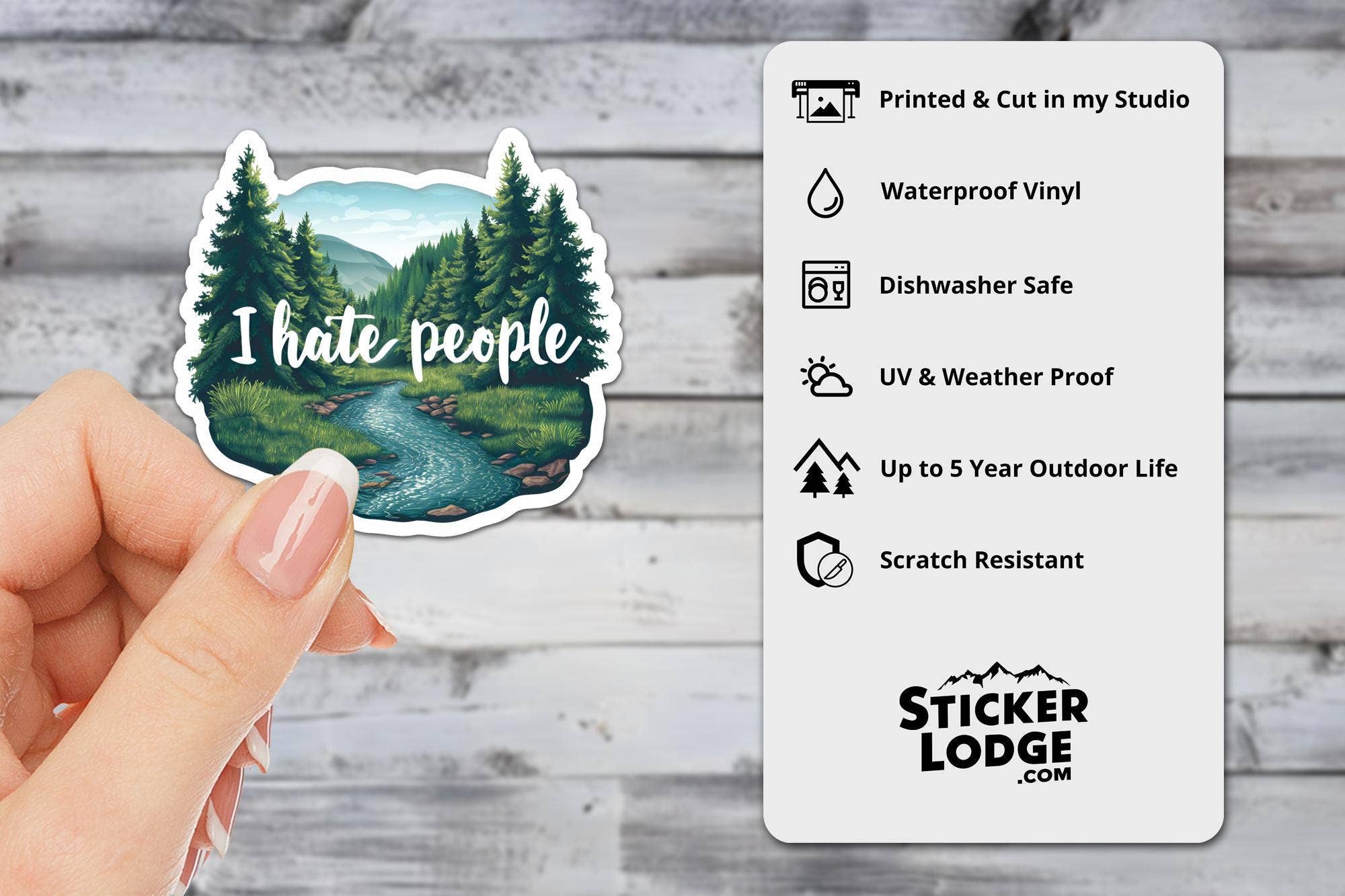 Sticker Lodge - Wholesale Phone & Laptop Stickers - I Hate People Vinyl Sticker1