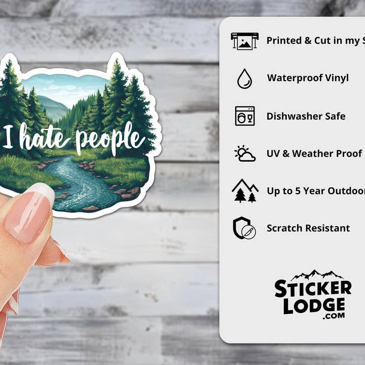 Sticker Lodge - Wholesale Phone & Laptop Stickers - I Hate People Vinyl Sticker1
