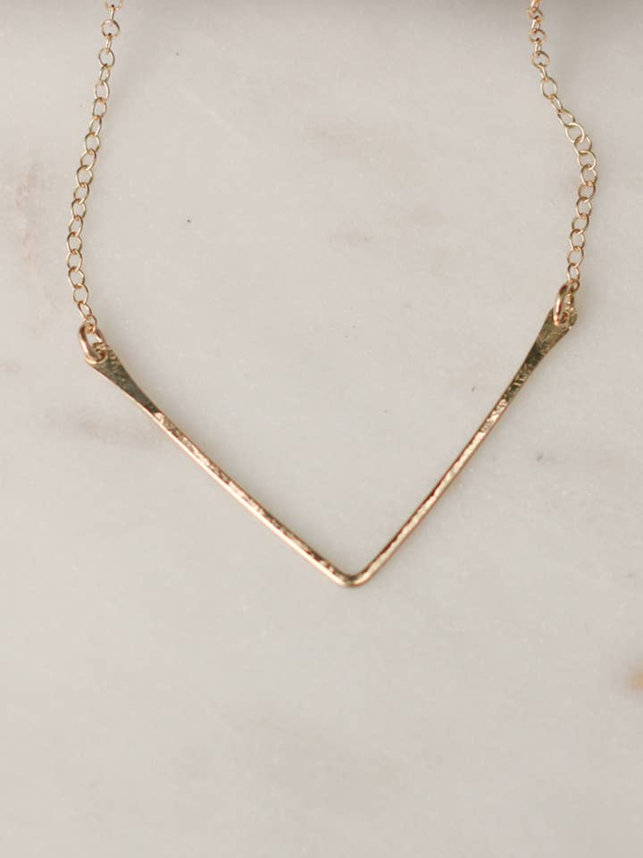 Hammered Chevron Necklace for wholesale by Co. Kind Jewelry