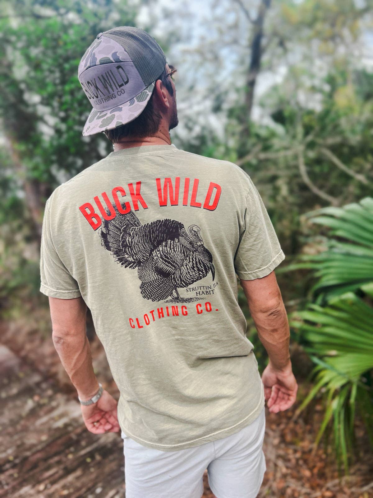 BUCKWILD CLOTHING CO - Wholesale Screen Printed T-Shirt - Men's - Struttin is a Habit0