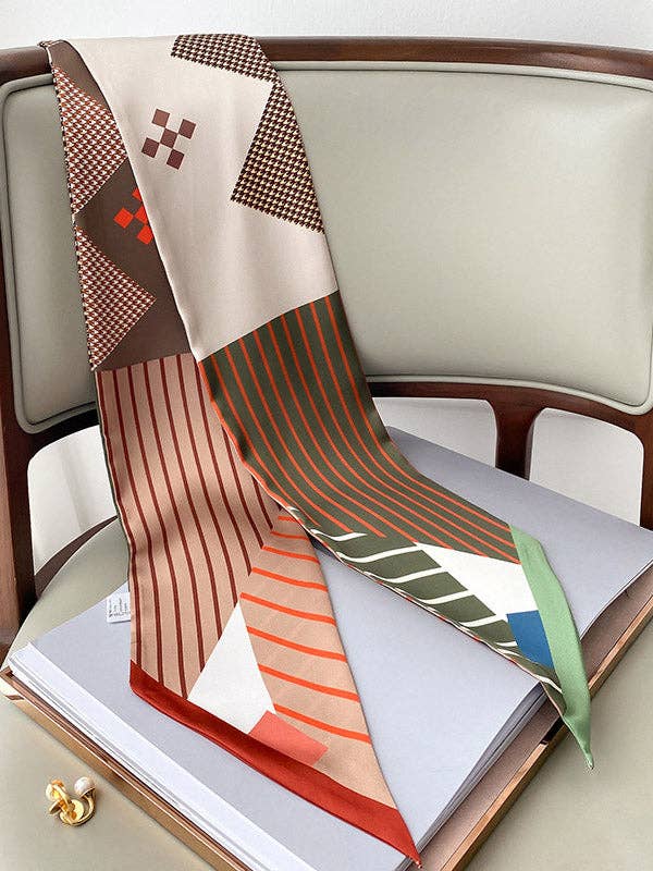 ShieldChic – wholesale Halsduk - Dam – Urban Silk Imitation Randig tryckt halsduk4