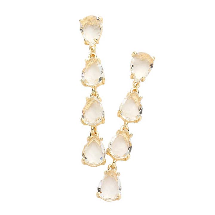 Madeline Love - Wholesale Dangle Earrings - Teardrop Stone Link Dangle Evening Earrings8