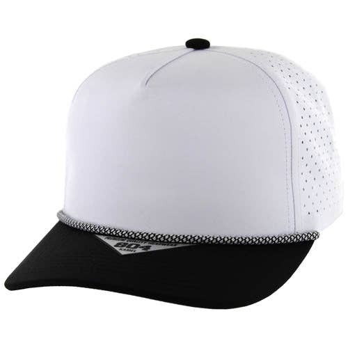 Zion Brand - Wholesale Baseball Cap - Unisex - BLANK 5 PANEL ROPE LASER CUT SNAPBACK BALL CAP15