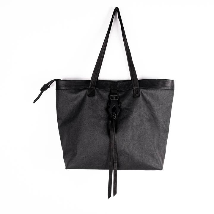 URBAN CLIP – Vokset lærred + læder tote taske for engroshandel hos JUNGLE TRIBE