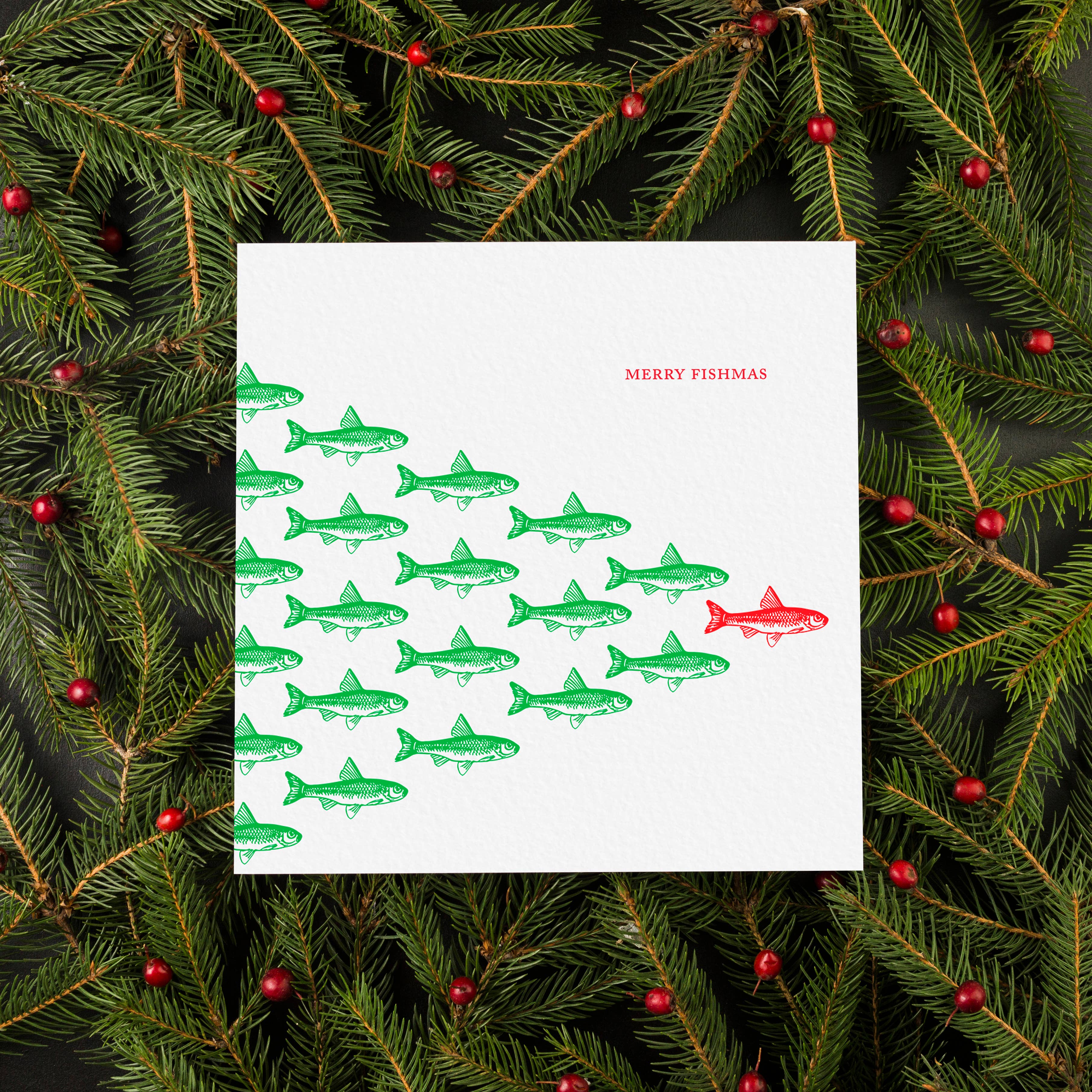 Ampersand M Studio - Wholesale Christmas Card - Merry Fishmas Christmas Holiday Greeting Card3